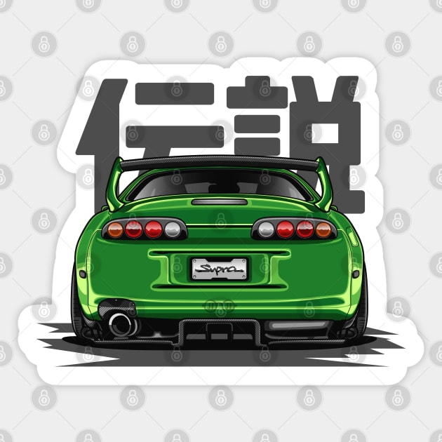 The Legend Supra MK-4 (Green Lime) Sticker by Jiooji Project